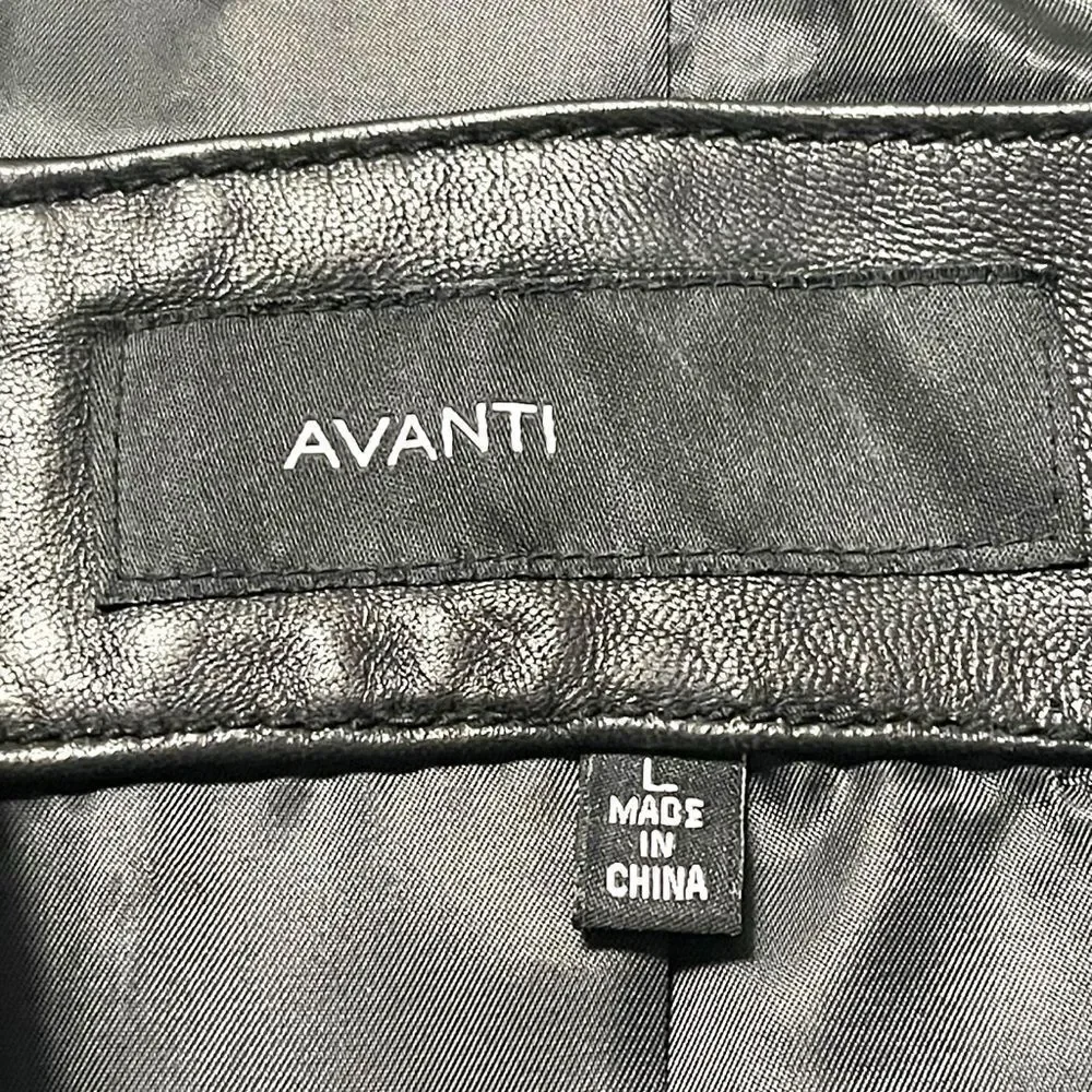 AVANTI Women’s Black Leather Blazer L